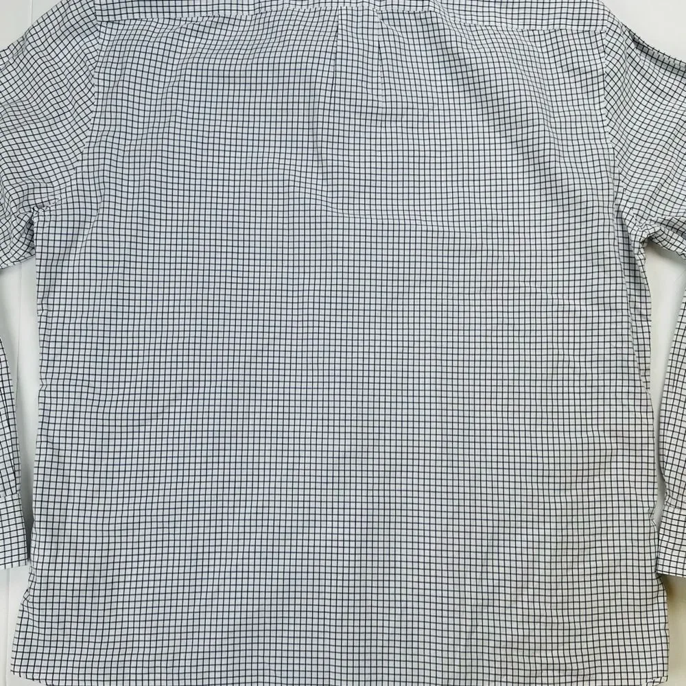 J.Crew Men’s SZ XL Slim Fit Button Down Shirt Classic White Navy Grid Check